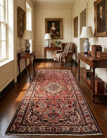 5' 1 x 10' 4 Hand Knotted Bortschalu Persian Wool Runner Rug