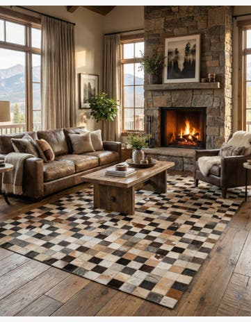 5' 1 x 8' Cowhide - Patchwork Rug