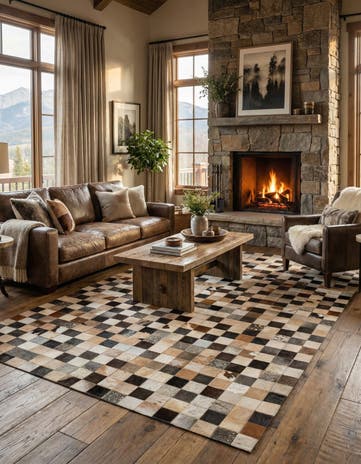 5' 1 x 8' Cowhide - Patchwork Rug