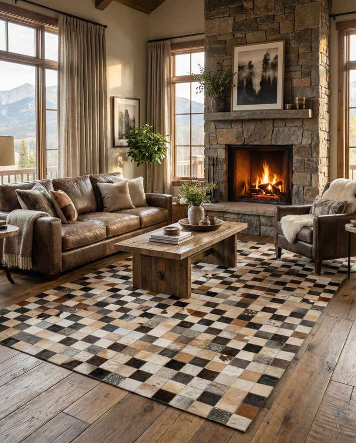 5' 1 x 8' Cowhide - Patchwork Rug