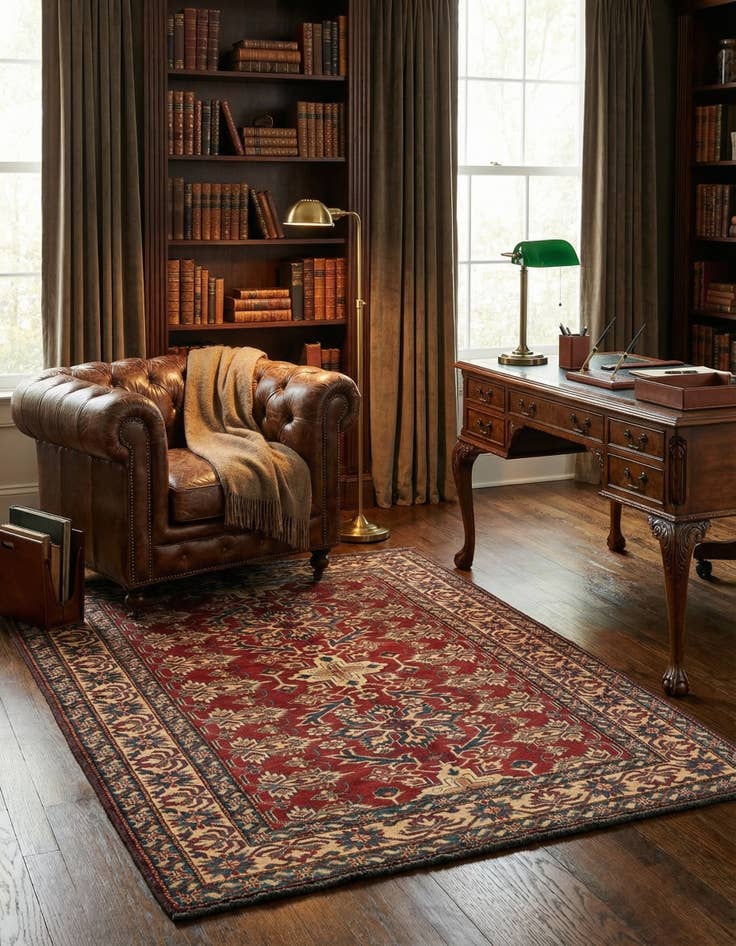 Detail image of 4' 11 x 6' 5 Hand Knotted Kazak Wool Rug