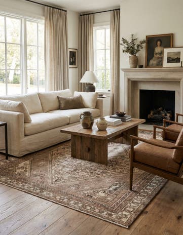 6' 3 x 9' 5 Hand Knotted Ultra Vintage Persian Wool Rug