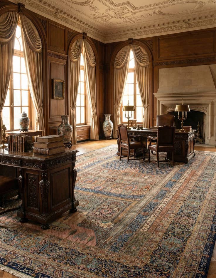 Detail image of  14' 6 x 22' 3  Hand Knotted Tabriz Persian Wool Rug