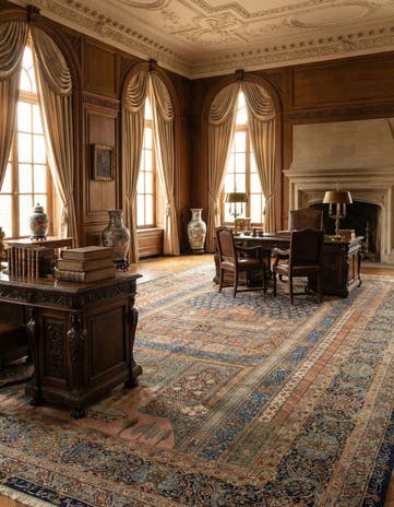 14' 6 x 22' 3 Hand Knotted Tabriz Persian Wool Rug
