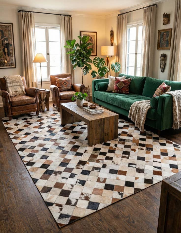 Detail image of  5' 5 x 7' 6 Cowhide Rug