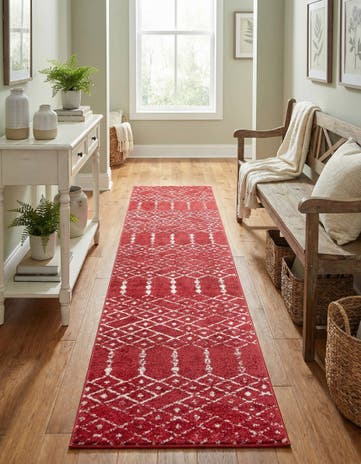 Raspberry Pink Paxon Trellis Runner Rug