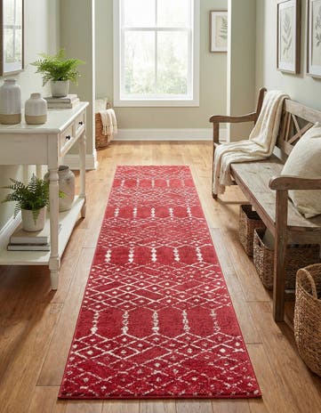 Raspberry Pink Paxon Trellis Runner Rug