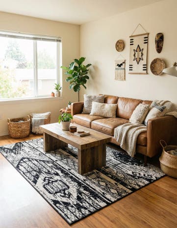 Black and White Oregon Rug