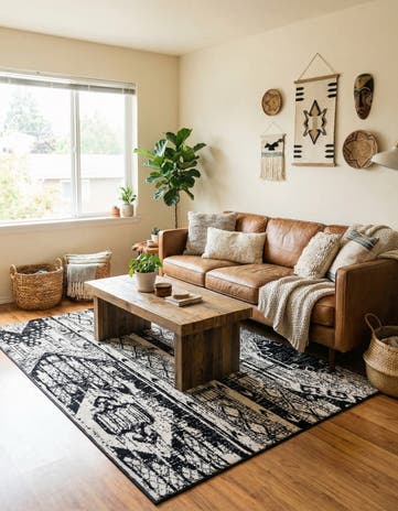 Black and White Oregon Rug