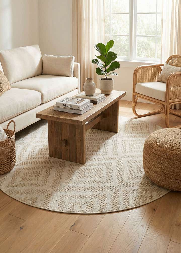 7' 10 x 7' 10 Easy-Clean Sabrina Soto Indoor / Outdoor Round Rug