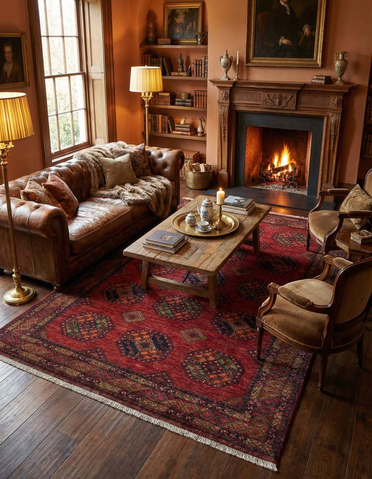 Detail image of 6' 8 x 10' 8 Ersari Afghan Wool Rug