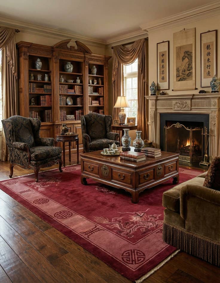 Detail image of 8' 10 x 11' 10  Hand Knotted Antique Finish Wool Rug