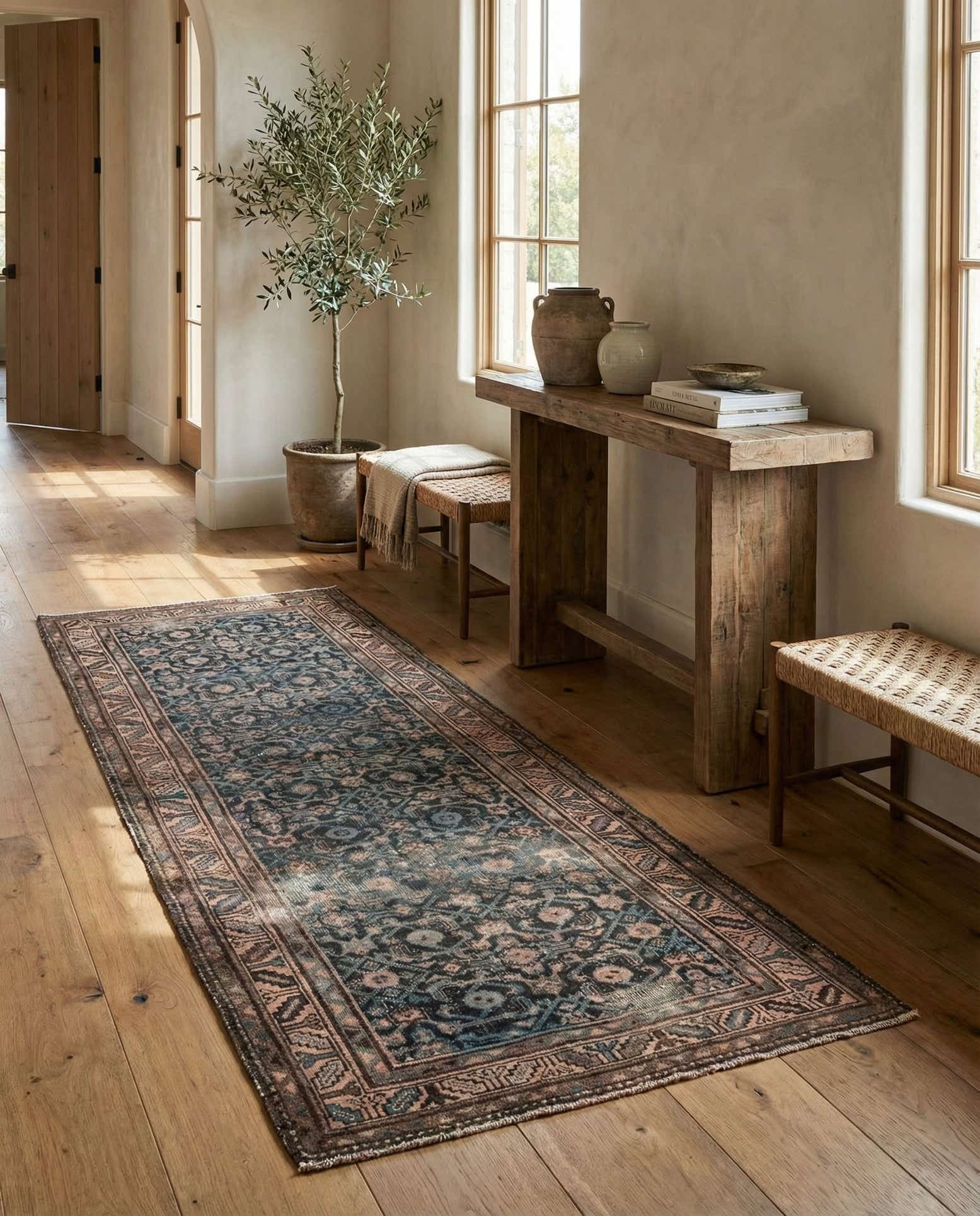 3' 4 x 9' 1 Hand Knotted Ultra Vintage Persian Wool Runner Rug