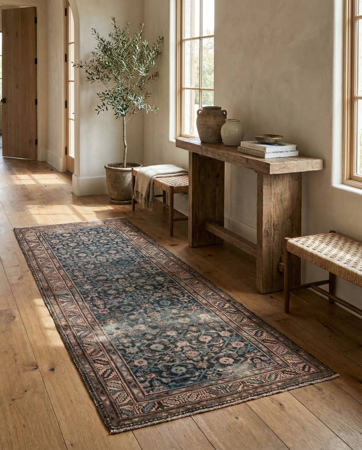 Detail image of 3' 4 x 9' 1 Hand Knotted Ultra Vintage Persian Wool Runner Rug