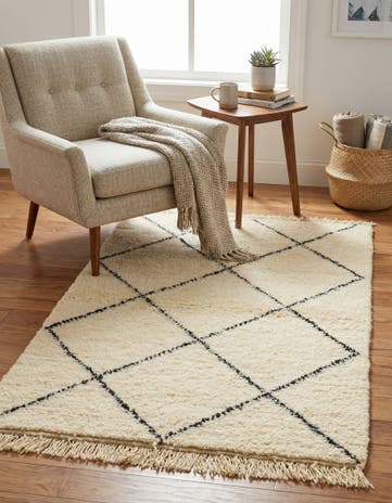 3' x 4' 10 Hand Knotted Moroccan Wool Rug