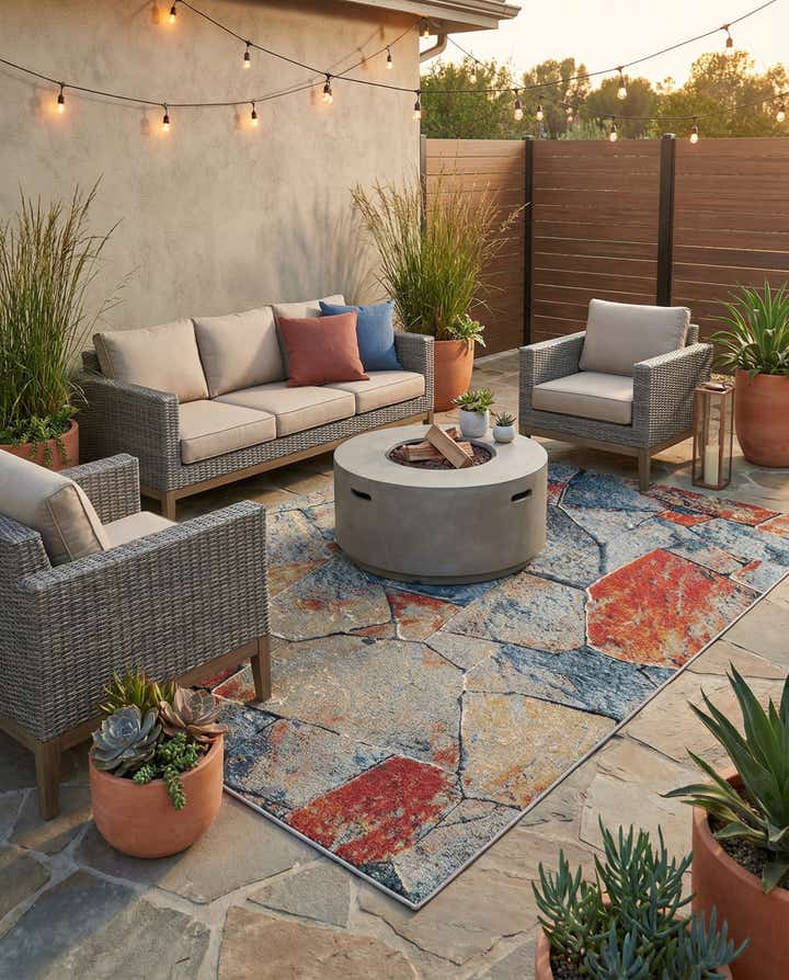 5' x 7' Easy-Clean Modern Indoor / Outdoor Rug