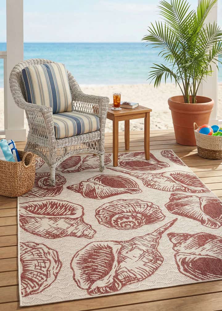 5' 3 x 8' Easy-Clean Coastal Indoor / Outdoor Rug