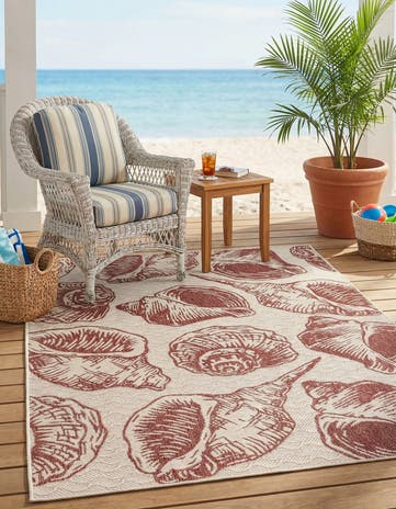 5' 3 x 8' Easy-Clean Coastal Indoor / Outdoor Rug