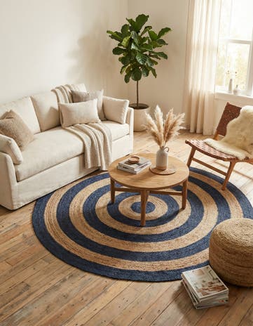 8' x 8' Handmade Braided Jute Round Rug
