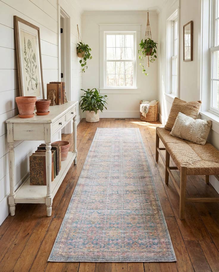 Detail image of 2' 7 x 14' Washable Nostalgia Runner Rug