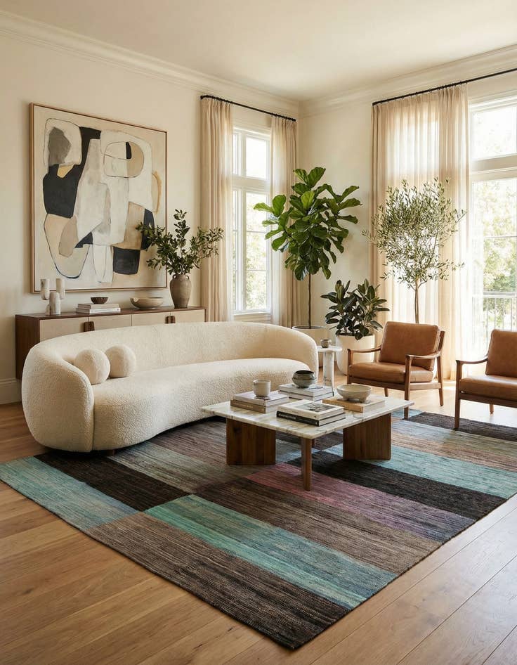 Detail image of 8' x 9' 7  Hand Woven Kilim Modern Wool Rug