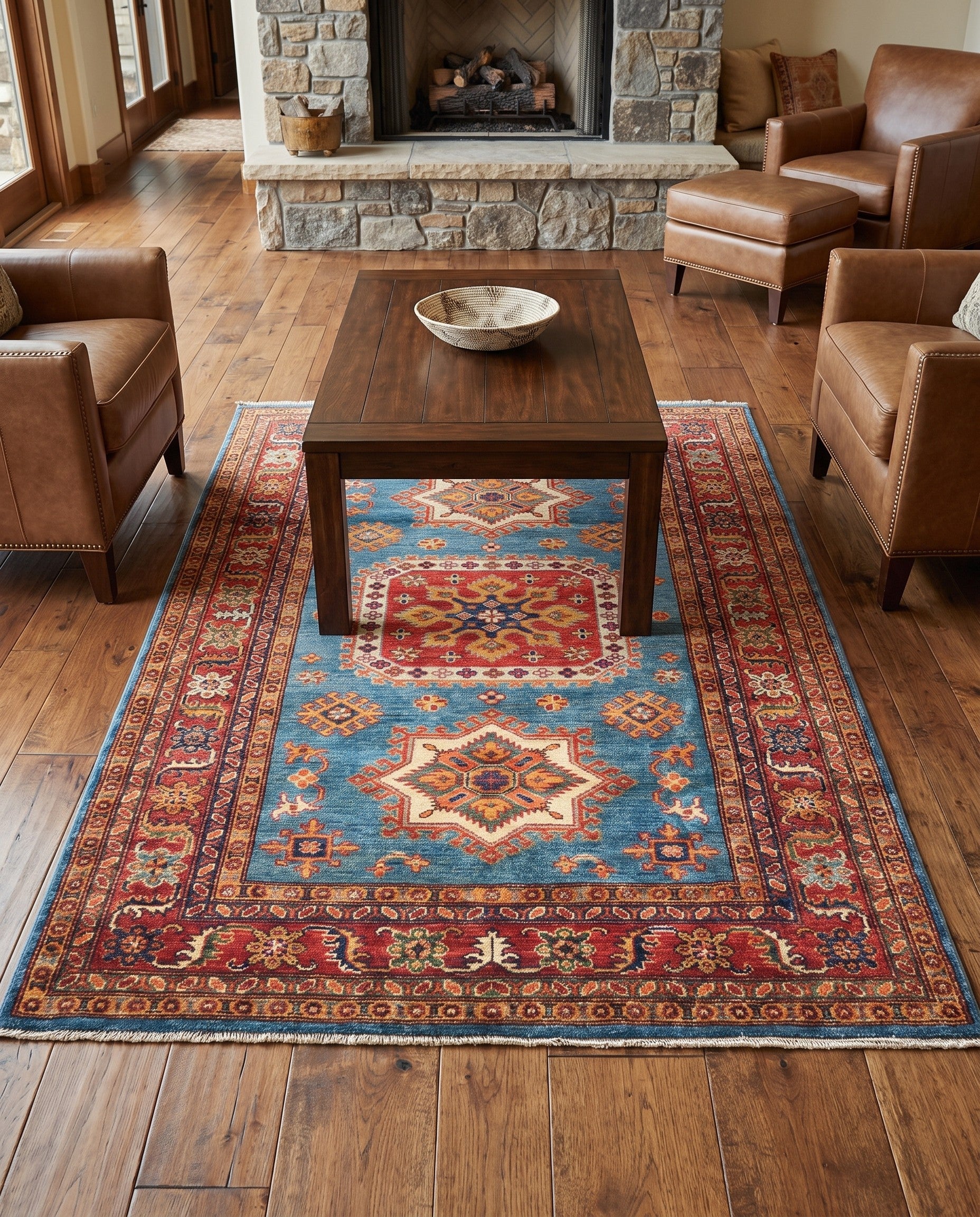 4' 3 x 6' 2 Hand Knotted Kazak Rug