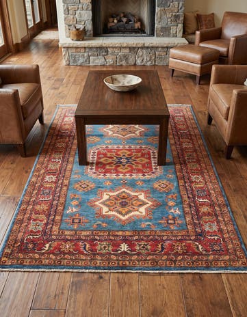 4' 3 x 6' 2 Hand Knotted Kazak Rug