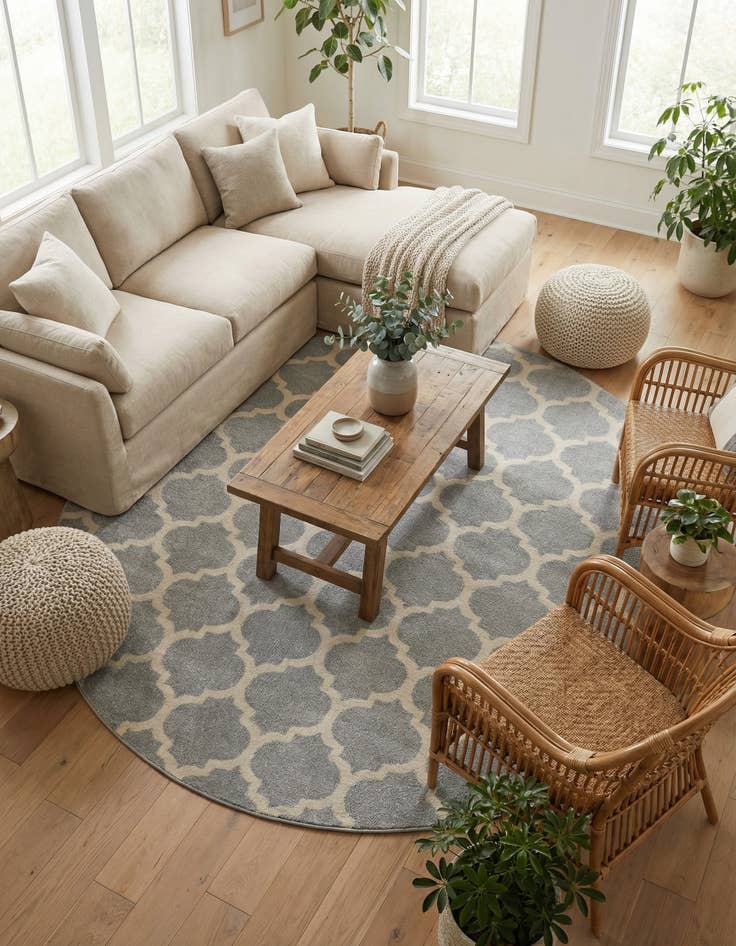 Detail image of 10' x 10' Trellis Round Rug