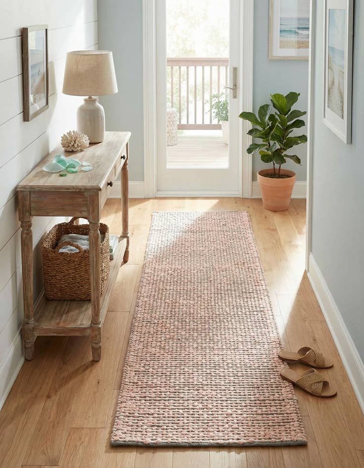 Detail image of 2' x 6' 1 Seaside Pearl Jute Runner Rug