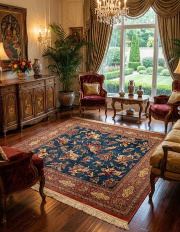 6' 2 x 6' 5 Ghom Silk Square Rug