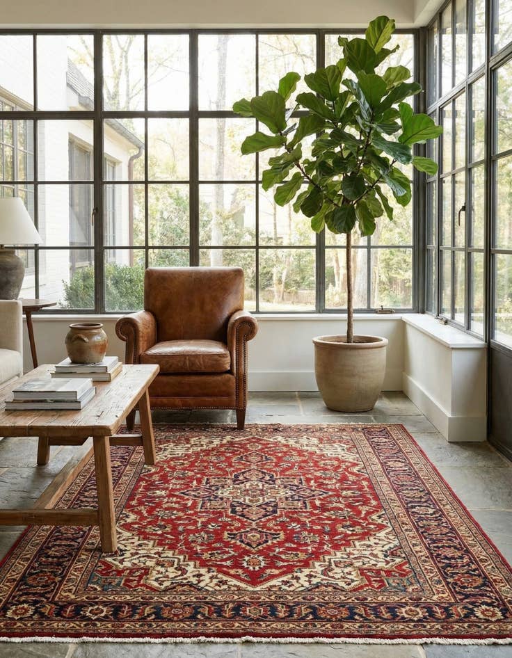 Detail image of  5' 1 x 8' 4  Hand Knotted Ghashghai Persian Wool Rug