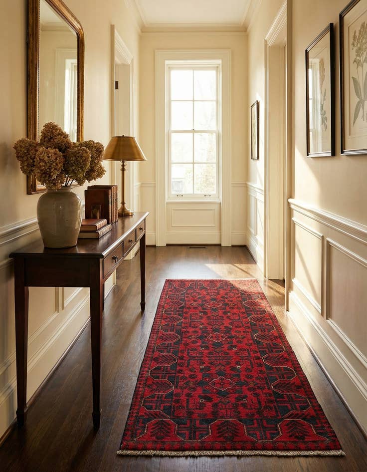 Detail image of 2' 7 x 6' 5 Hand Knotted Khal Mohammadi Wool Runner Rug