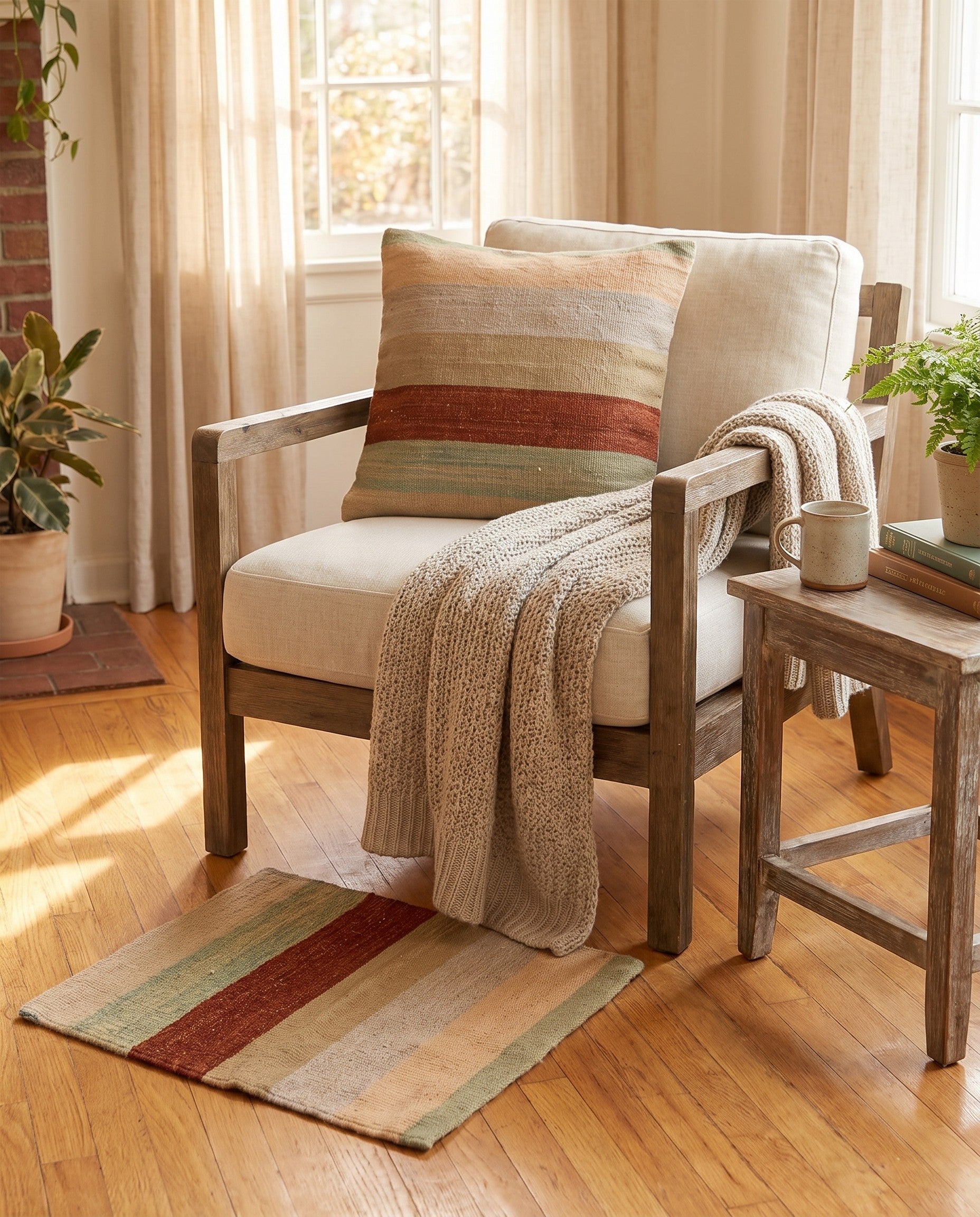 1' 5 x 1' 6 Hand Woven Pillow Wool Square Rug