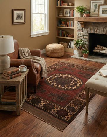 3' 10 x 6' 3 Hand Knotted Sumak Wool Rug