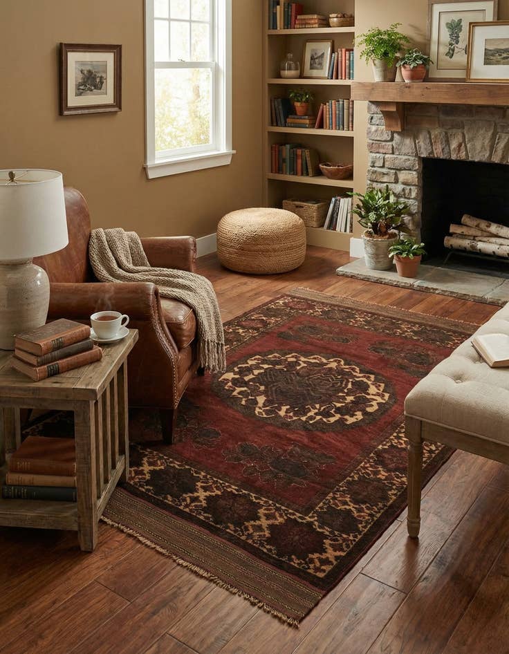 Detail image of 3' 10 x 6' 3  Hand Knotted Sumak Wool Rug