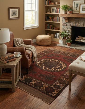 3' 10 x 6' 3 Hand Knotted Sumak Wool Rug