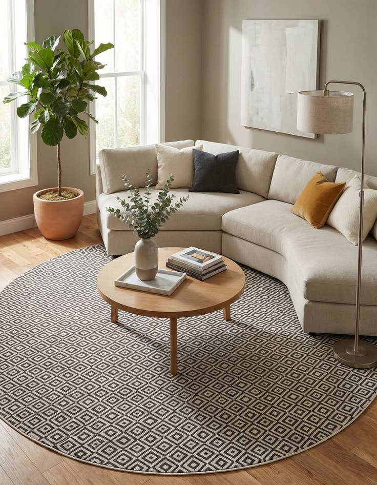 Detail image of 12' x 12' Easy-Clean Jill Zarin Costa Rica Indoor / Outdoor Round Rug