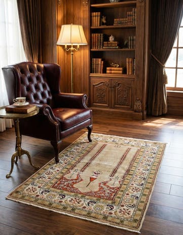 3' 2 x 4' 8 Hand Knotted Lahour Rug