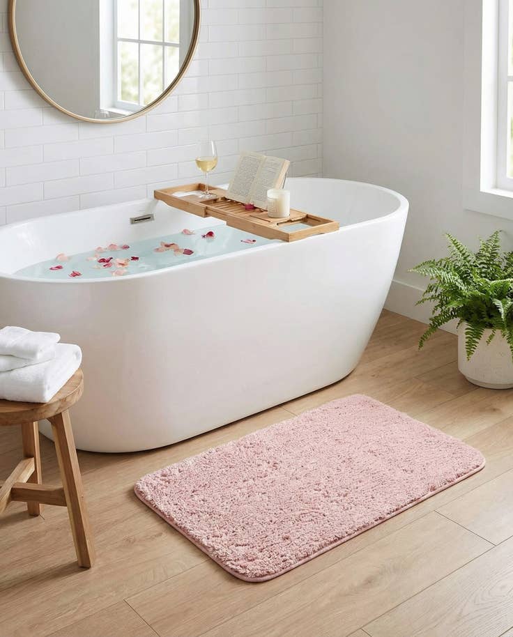 Detail image of 1' 8 x 2' 7 Bano Luxe Bath Mat