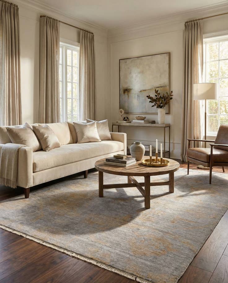 Detail image of 6' 3 x 9' 7 Hand Knotted Darya Wool Rug