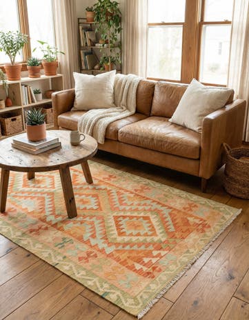 3' 2 x 5' Hand Woven Kilim Waziri Wool Rug