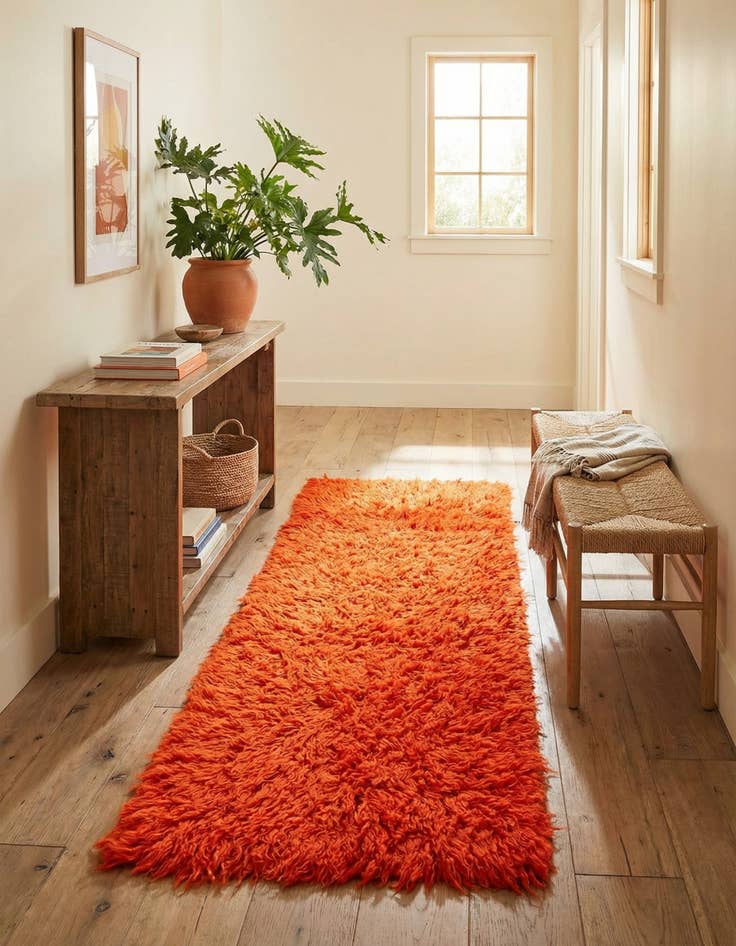 Detail image of 2' 2 x 4' 6  Hand Knotted Moroccan Wool Runner Rug