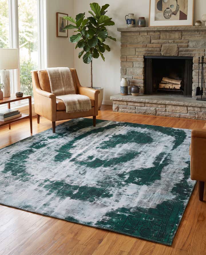 5' 10 x 6' 6 Hand Knotted Ultra Vintage Persian Wool Square Rug