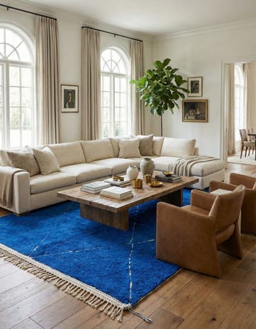 6' 7 x 10' 3 Hand Knotted Moroccan Wool Rug