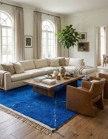 6' 7 x 10' 3 Hand Knotted Moroccan Wool Rug