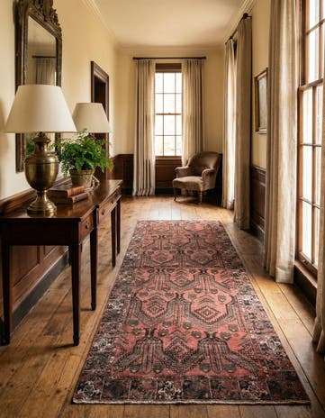 3' 9 x 9' 2 Hand Knotted Ultra Vintage Persian Wool Runner Rug