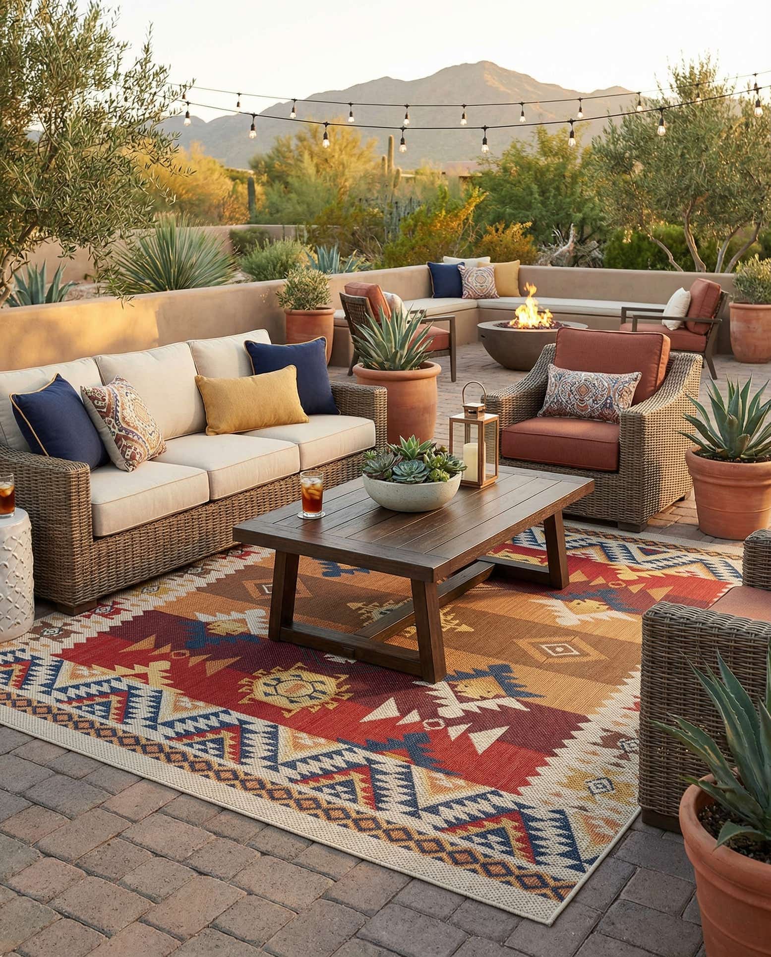 10' x 10' Easy-Clean Baja Indoor / Outdoor Square Rug