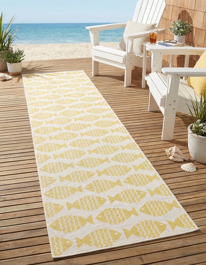 2' 7 x 12' Easy-Clean Coastal Indoor / Outdoo...