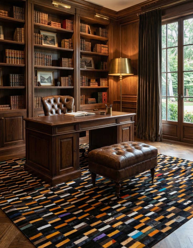 Detail image of 5' x 8' Cowhide - Patchwork Rug