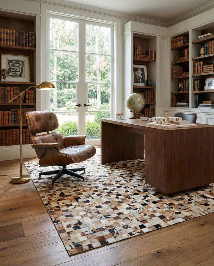 5' x 8' Cowhide Leather Rug